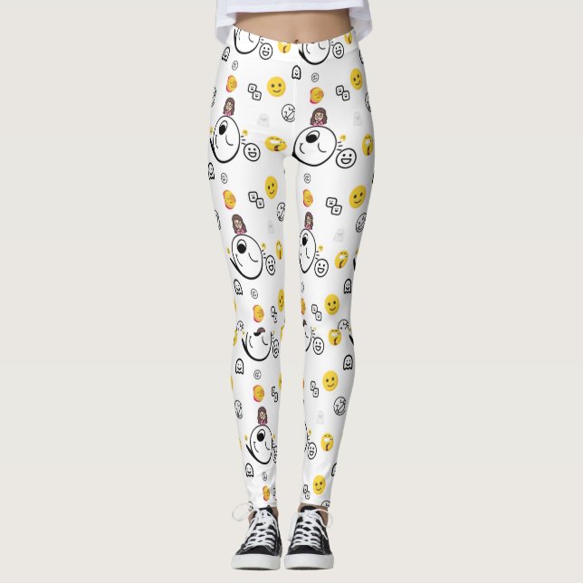 Färgstarka emoji leggings (Framsida)