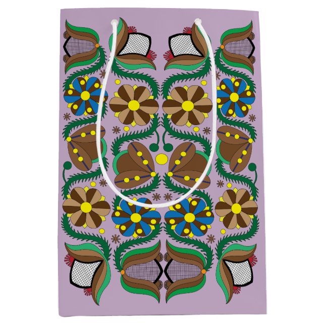 Färgstarka estniska traditionella blommönster (Framsidan)