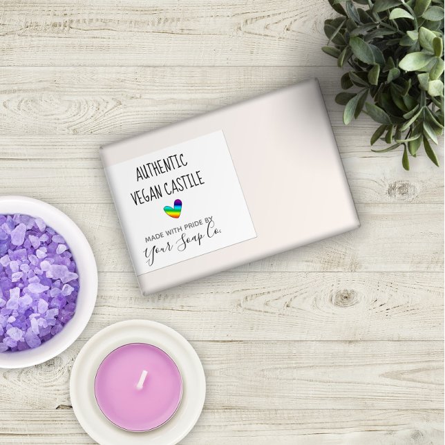 Färgstarka etiketter för Bright Rainbow Heart Soap (Skapare uppladdad)