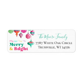 Färgstarka etiketter för julretur returadress etikett