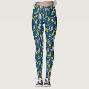 Färgstarka fet Blommigt Gym Yoga Leggings