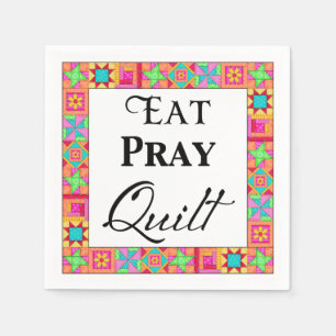 Färgstarka filmblock Gräns Art Eat Pray Quilt Pappersservett
