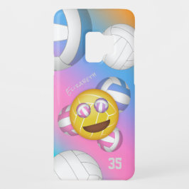 färgstarka flickor volleyball emoji