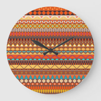 Färgstarka folkstammar, sömlösa mönster. stor klocka