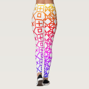 Färgstarka geometriska kopplingar leggings