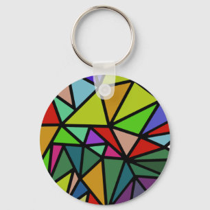 färgstarka geometriska trianglar nyckelring