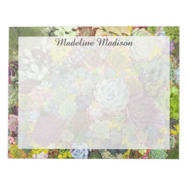 Färgstarka gröna Succulents Anteckningsblock