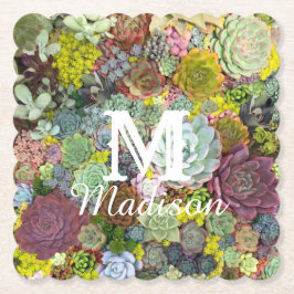 Färgstarka gröna Succulents Underlägg Papper