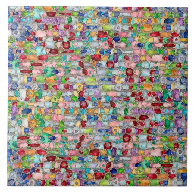 Färgstarka gstreck för Crystal Cluster Strings Kakelplatta (Framsidan)