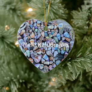 Färgstarka Hawaiiska Snäckor - Mele Kalikimaka Julgransprydnad Keramik