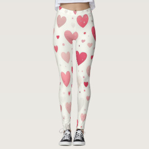 Färgstarka hjärtans hjärta leggings