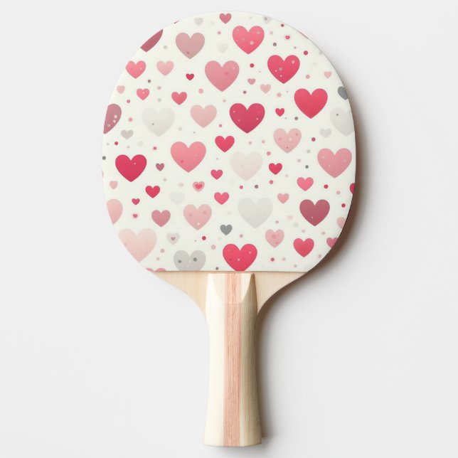 Färgstarka hjärtans hjärta pingisracket (Framsidan)