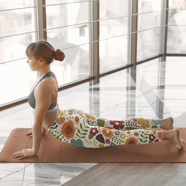 Färgstarka höstblommor mönster-allt-över-Skriv ut Leggings (Colorful Autumn flowers pattern All-Over-Print Leggings)