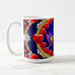 Färgstarka humlerfåglar Surroderade med romantiskt Kaffemugg