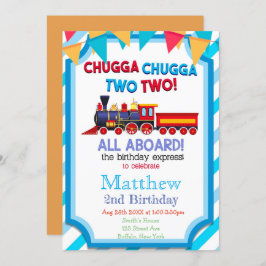 Färgstarka inbjudningar till andra Tåg-födelsedags