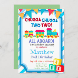 Färgstarka inbjudningar till andra Tåg-födelsedags