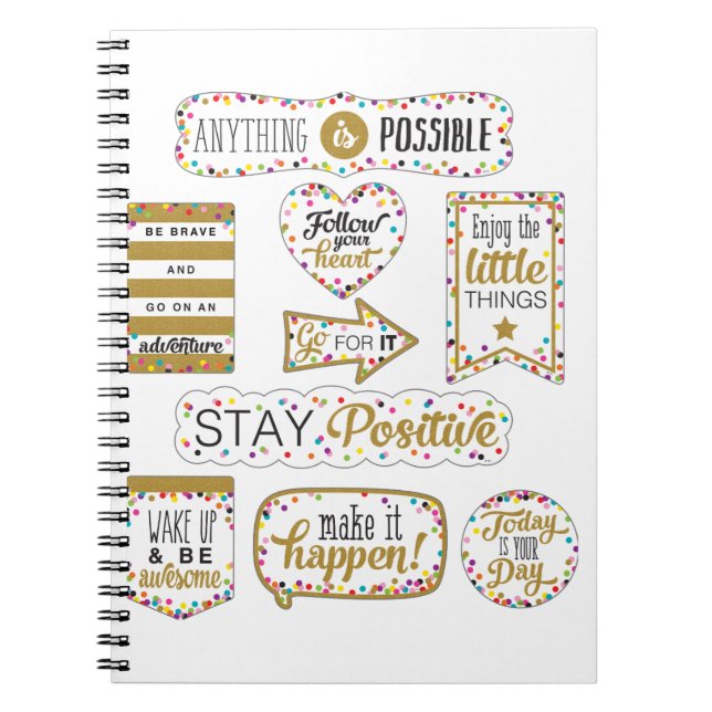 Färgstarka inspirationsofferter anteckningsbok (Framsidan)