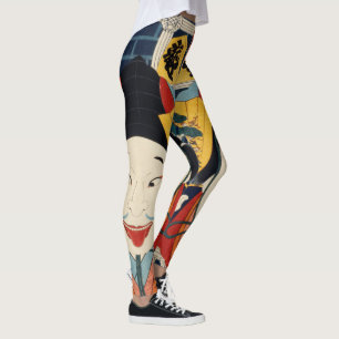 Färgstarka japanska Vintagar Art Funny Asian Tren Leggings