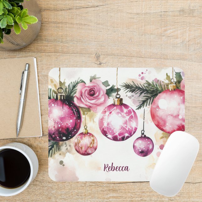 Färgstarka julbalkar med blommor musmatta (Skapare uppladdad)