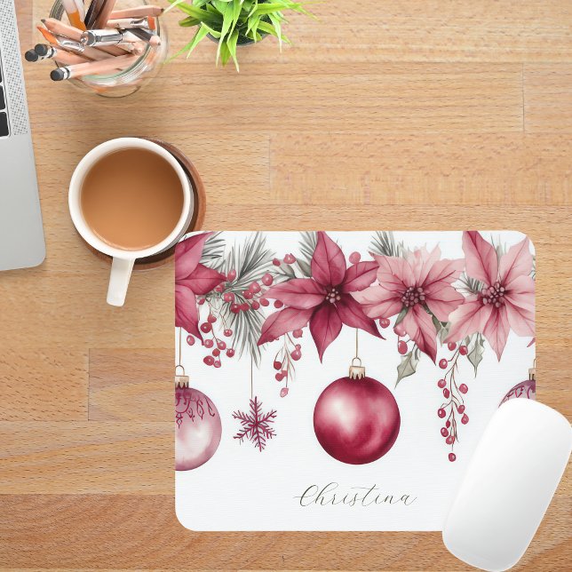 Färgstarka julbalkar med blommor musmatta (Skapare uppladdad)