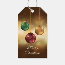 Färgstarka julbalkar på Gult Bokeh Presentetikett