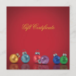 Färgstarka julprydnader - gåvsintyg