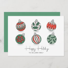 Färgstarka julprydnader julkort