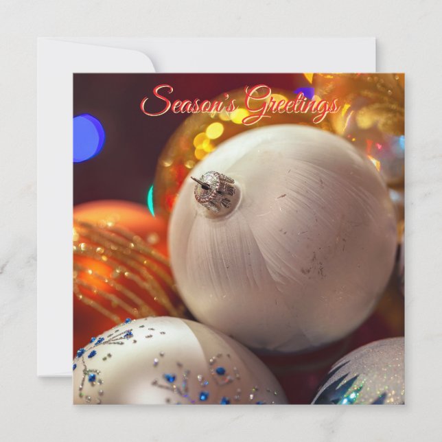 Färgstarka julprydnader kort (Framsida)