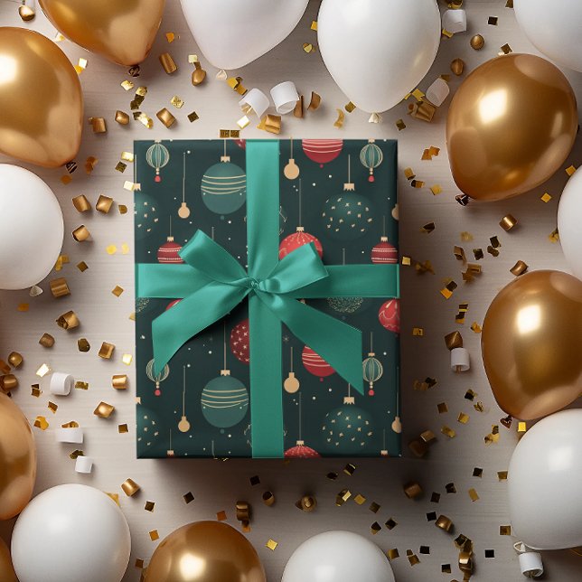 Färgstarka julprydnader Mönster Presentpapper (Skapare uppladdad)