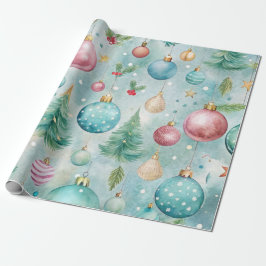 Färgstarka julprydnader och Träd Presentpapper