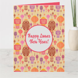 Färgstarka kinesiska lanternor - nyår kort