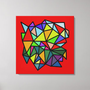 färgstarka konstgeometriska trianglar canvastryck