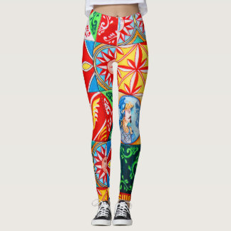 Färgstarka kopplingar för Medelhavsbrickor Leggings