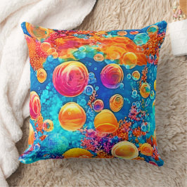 Färgstarka korallrevsbubblor kudde