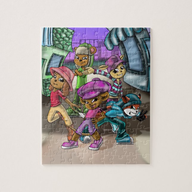 Färgstarka kuterivänner pussel (Vertikal)