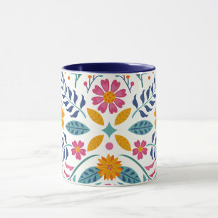 Färgstarka, lätta Blommigtar Modern botaniska blom Mugg