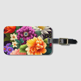 Färgstarka levande blommor bagagebricka