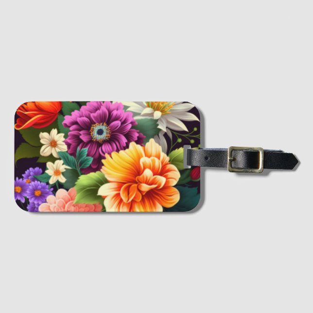 Färgstarka levande blommor bagagebricka (Framsida horisontal)