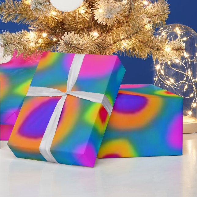 Färgstarka levande blommor Pappra Presentpapper (Helgdagar)