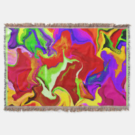 Färgstarka, levande utdrag Mönster Filt