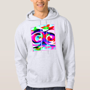 Färgstarka, levande utdrag Mönster Hoodie