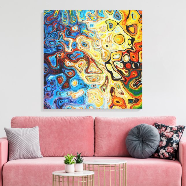 Färgstarka, ljusa Abstrakter på Canvastryck (Insitu (Vardagsrum))