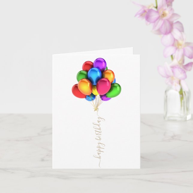 Färgstarka ljusbubblor | Grattis på födelsedagen S Kort (Orkide)