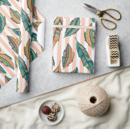 Färgstarka löv och rand unika presentpapper