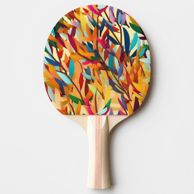 Färgstarka Löv Pingisracket (Framsidan)