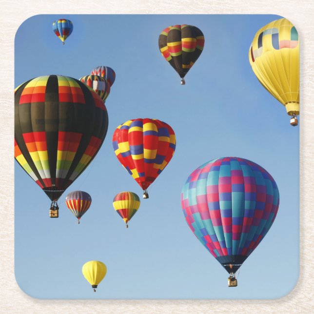 Färgstarka Luftballonger Underlägg Papper Kvadrat (Framsidan)