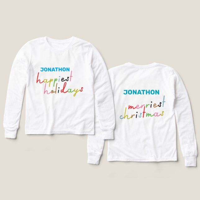 Färgstarka lyckade helgdagar med anpassningsbar t shirt (Design framsida och baksida)