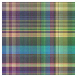 Färgstarka Madras Pached Rand Print Mönster Tyg
