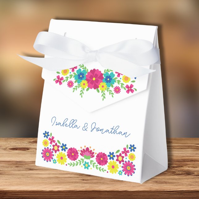 Färgstarka mexikanska blommor presentaskar (Skapare uppladdad)