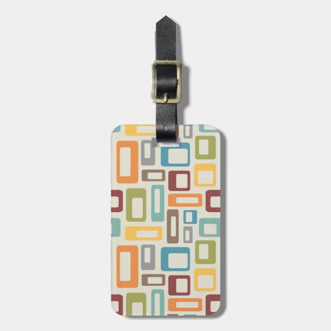 Färgstarka Mid Century-stilformer Bagagebricka (Vertikal Framsida)